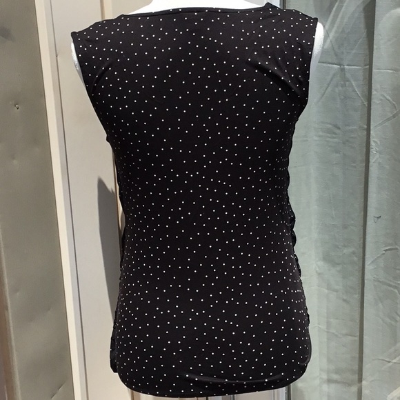 Ann Taylor Black polka dot top S - Picture 2 of 7